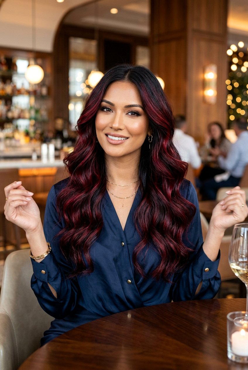 Dimensional Black With Red Velvet Tones - 20 dimensional black hair color - 20 dimensional black hair color