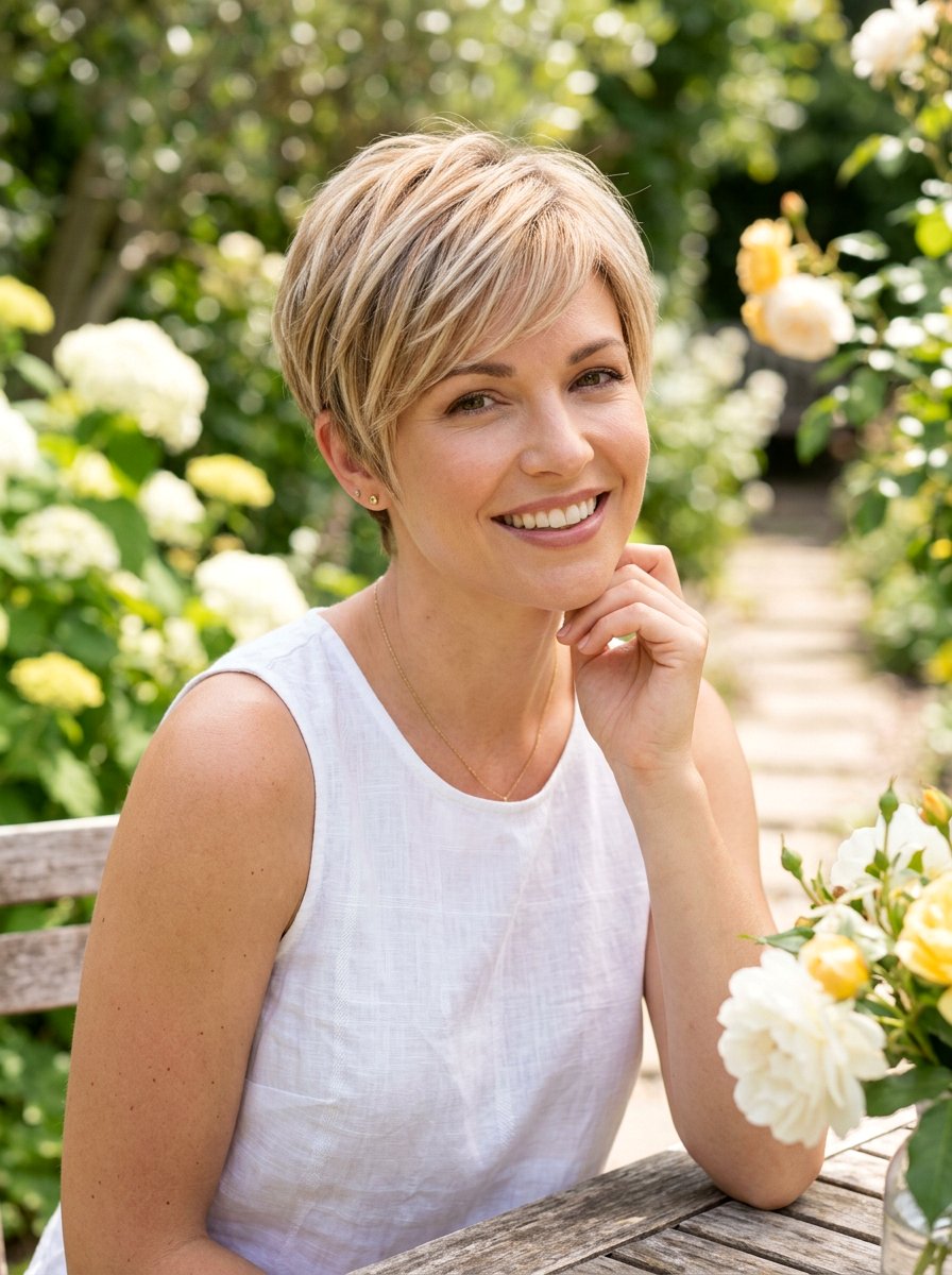 Dimensional Blonde Pixie Cut - 20 dimensional pixie hair color ideas - 20 dimensional pixie hair color ideas