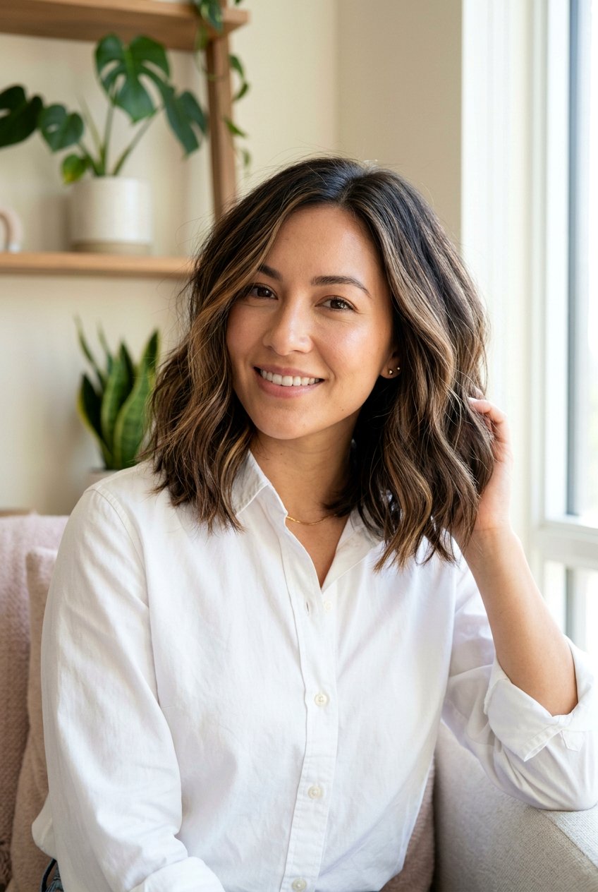 Dimensional Brunette Lob Hair - 20 dimensional brunette hair - 20 dimensional brunette hair