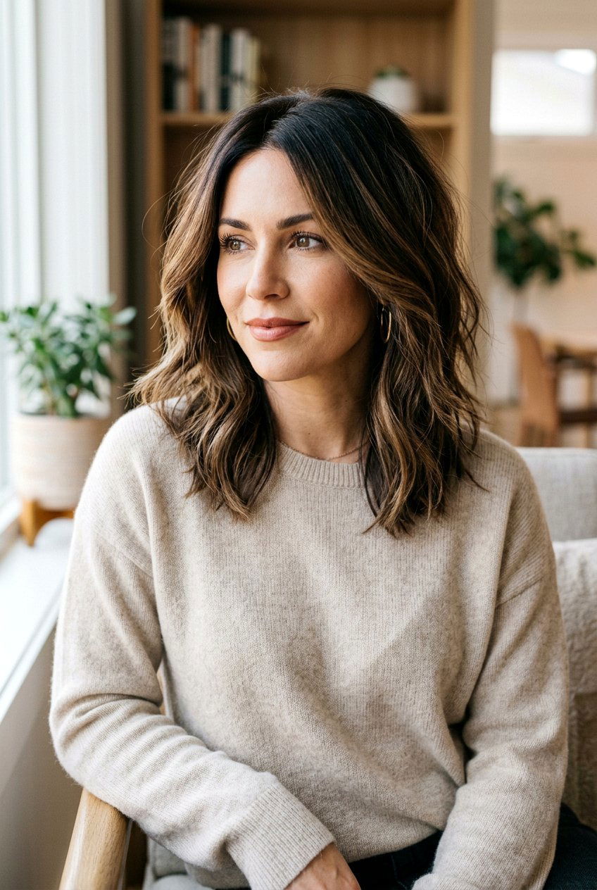 Dimensional Brunette Root Melt Layered Lob - 20 brunette root melt for layered lob - 20 brunette root melt for layered lob