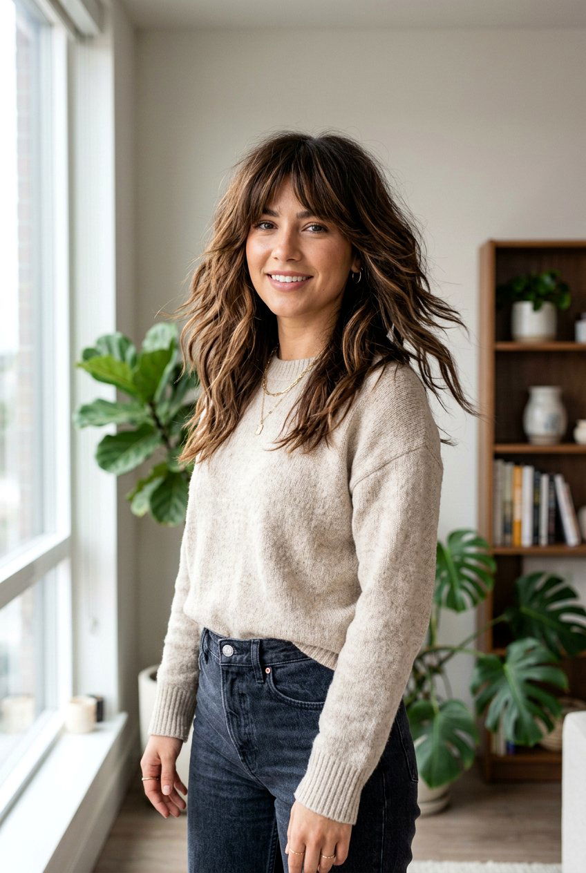 Dimensional Brunette Shag - 20 brunette shag hair color ideas - 20 brunette shag hair color ideas