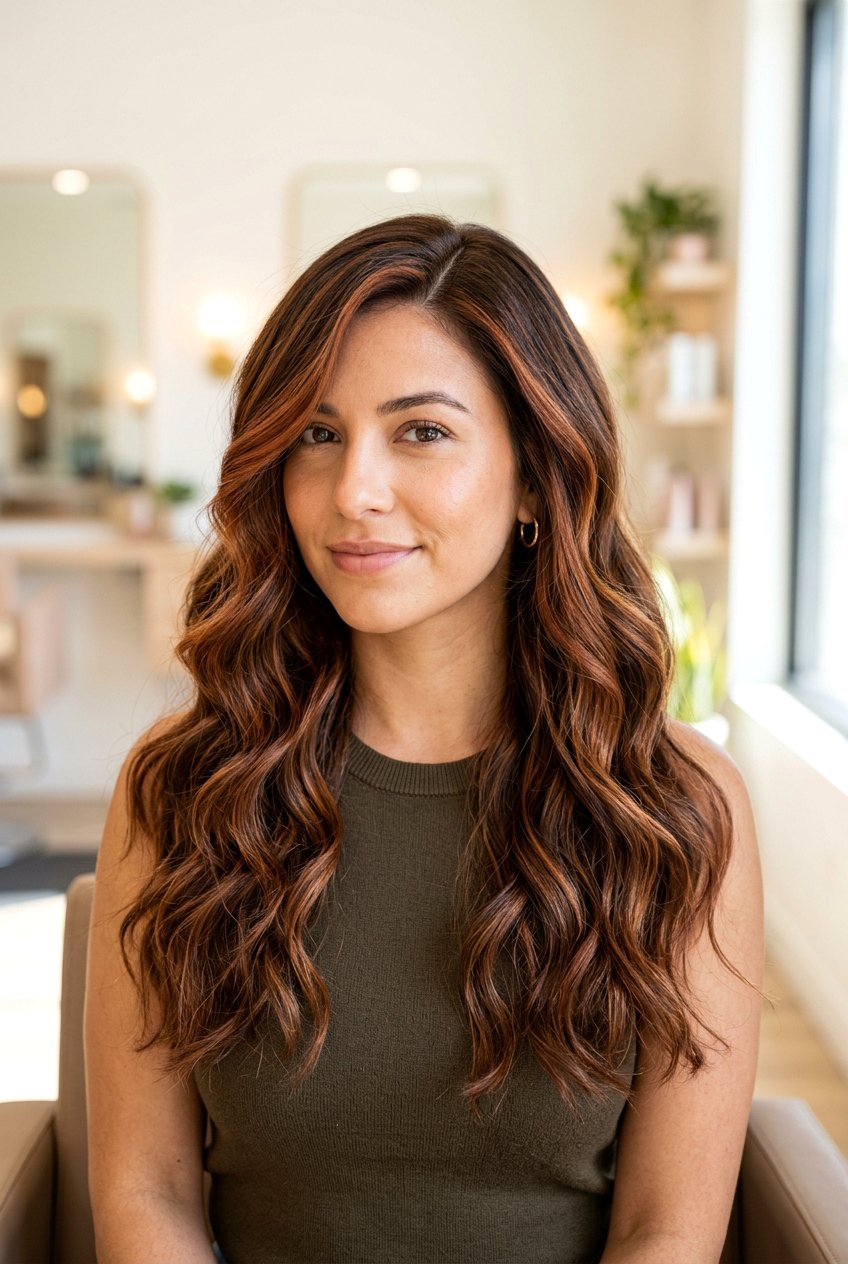 Dimensional Brunette With Copper - 20 chestnut brunette with copper ribbons - 20 chestnut brunette with copper ribbons