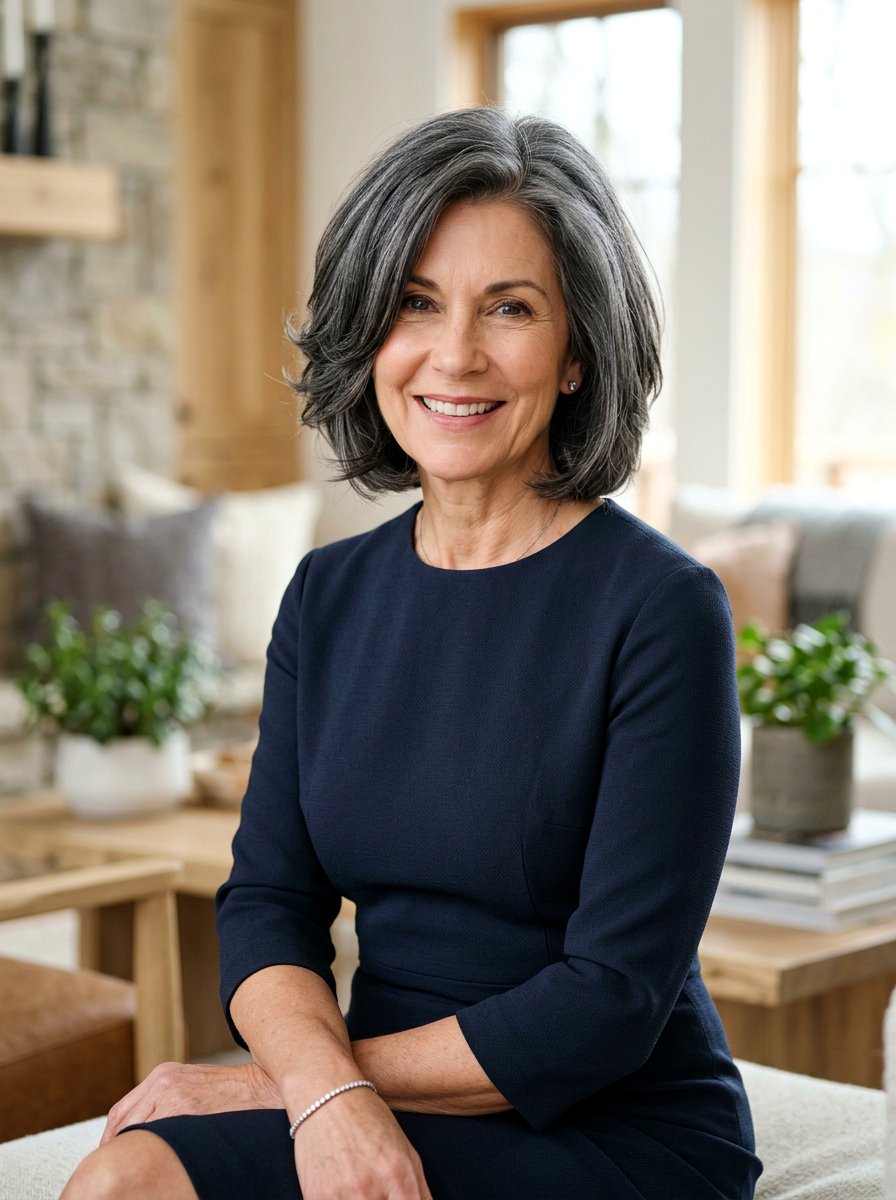 Dimensional Charcoal Gray Hair - 20 dimensional gray blend for mature women - 20 dimensional gray blend for mature women