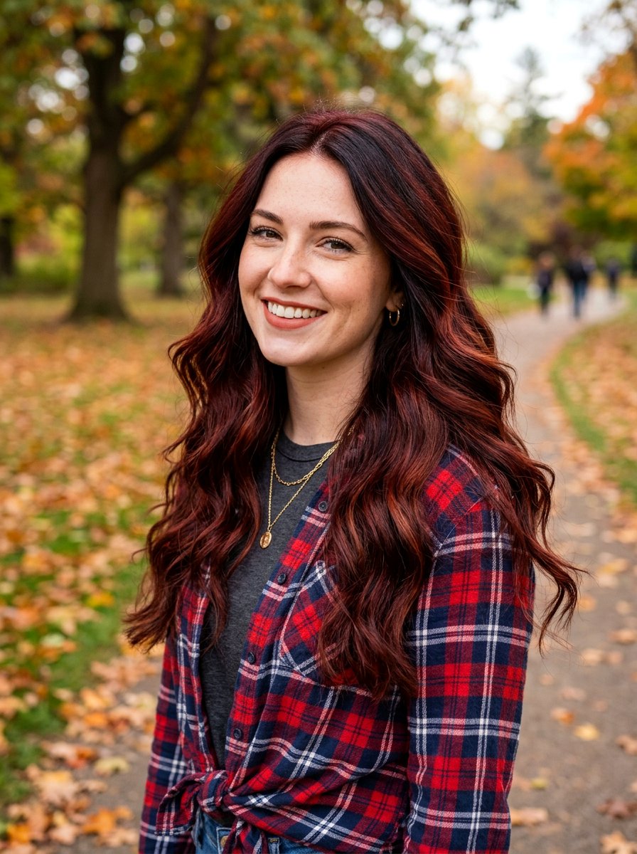 Dimensional Dark Red Balayage - 20 easy maintenance balayage for busy women - 20 easy maintenance balayage for busy women