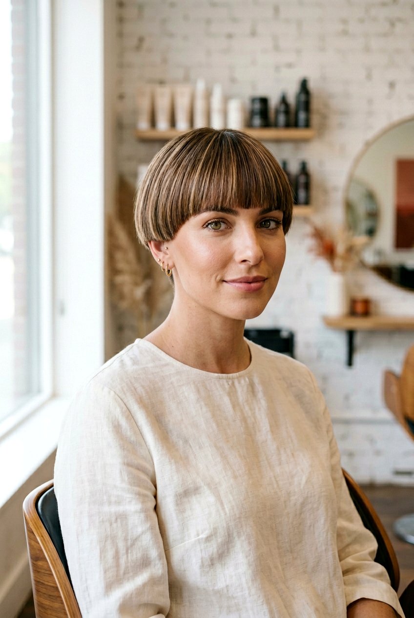 Dimensional Highlighted Bowl Cut For Women - 20 bowl cut haircut for women - 20 bowl cut haircut for women