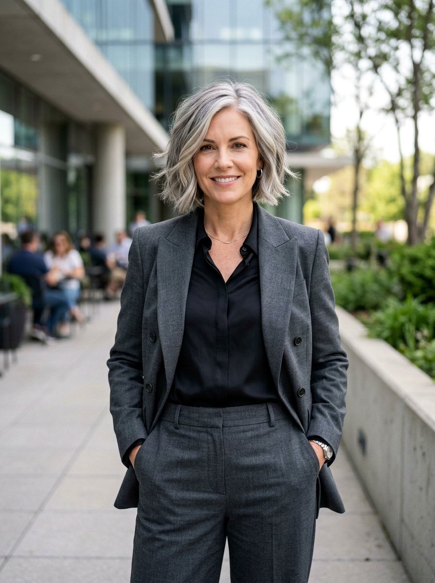 Dimensional Silver Gray Bob - 20 silver gray bob color ideas - 20 silver gray bob color ideas