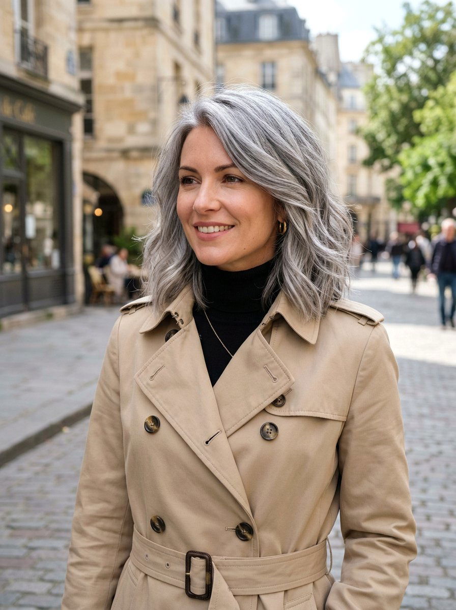 Dimensional Silver Lob - 20 silver lob hair color ideas - 20 silver lob hair color ideas