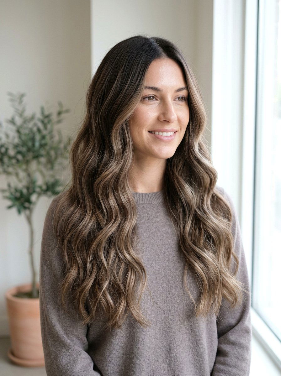 Dimensional Taupe Brown Balayage With Shadow Root - 20 taupe brown balayage - 20 taupe brown balayage