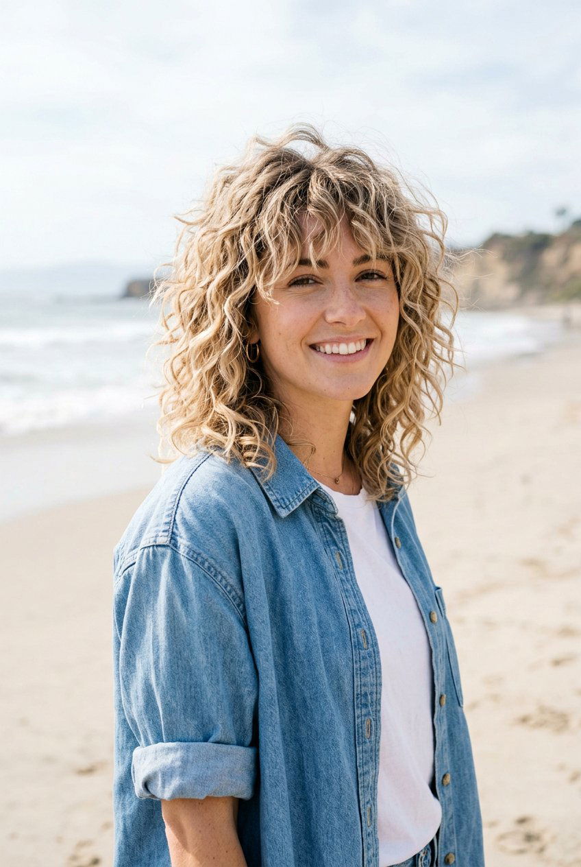 Dirty Blonde Curly Shag - 20 hair color ideas for curly shags - 20 hair color ideas for curly shags