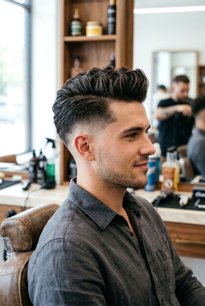 Disconnected Quiff - 20 quiff haircut for men - 20 quiff haircut for men