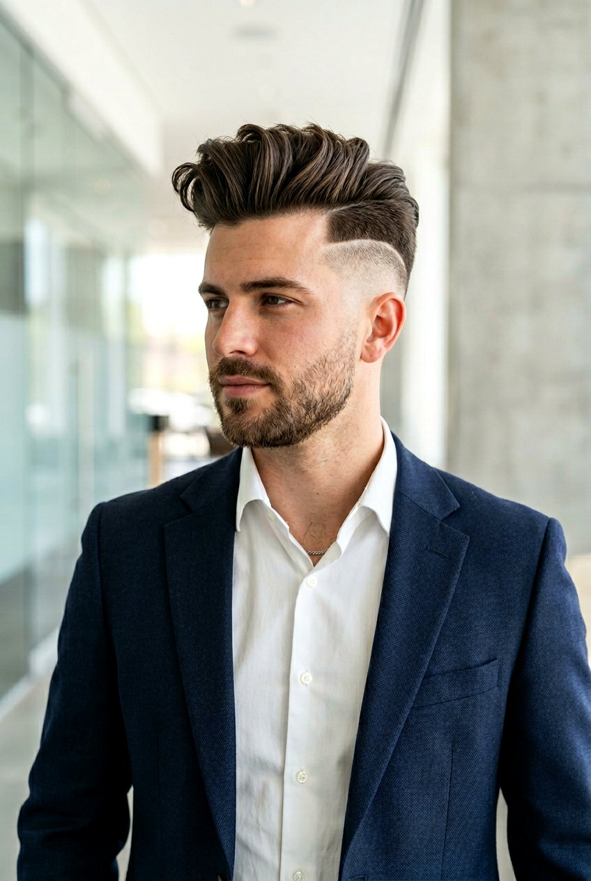 Disconnected Quiff - 20 mens haircut for fine straight hair - 20 men’s haircut for fine straight hair