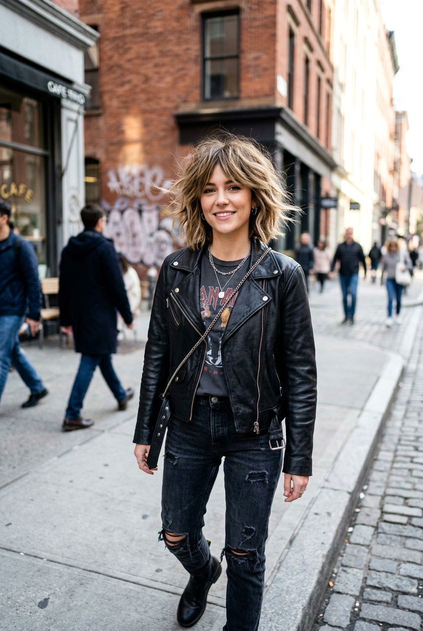 Disconnected Shaggy Bob - 20 airy layered haircut for thick hair women - 20 airy layered haircut for thick hair women