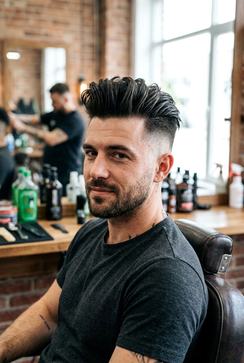 Disconnected Undercut Pompadour - 20 pompadour haircut for men - 20 pompadour haircut for men