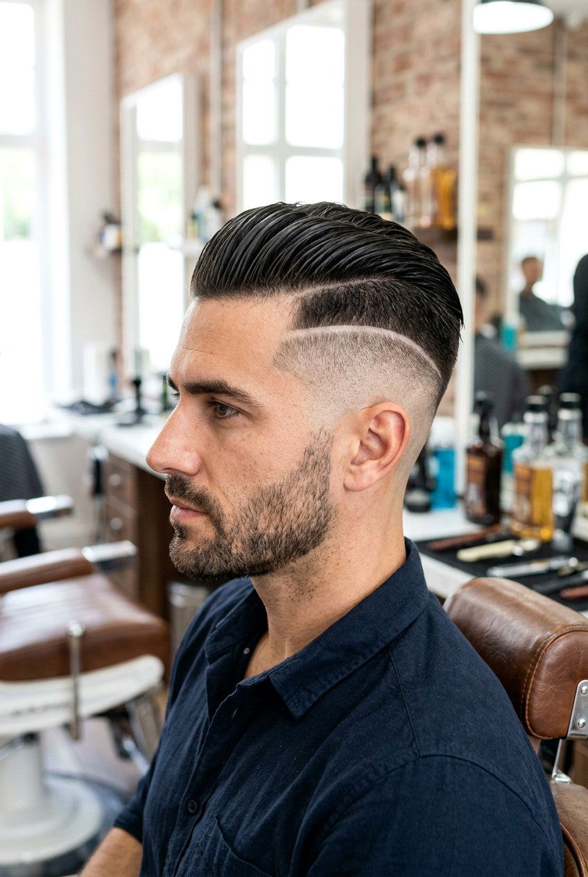Disconnected undercut slick back - 20 slick back haircut for men - 20 slick back haircut for men