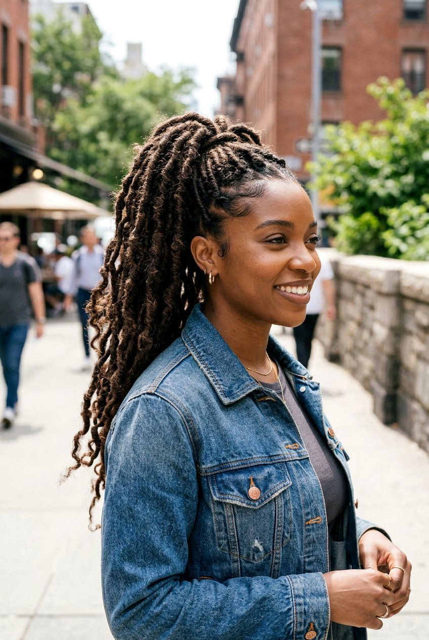 Distressed Faux Loc Ponytail - 20 faux loc ponytail hairstyles - 20 faux loc ponytail hairstyles