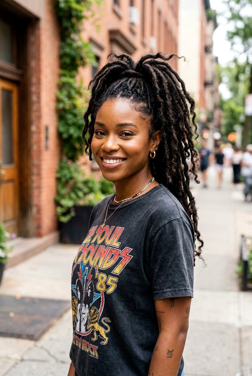 Distressed Loc Ponytail - 20 loc ponytail hairstyle - 20 loc ponytail hairstyle