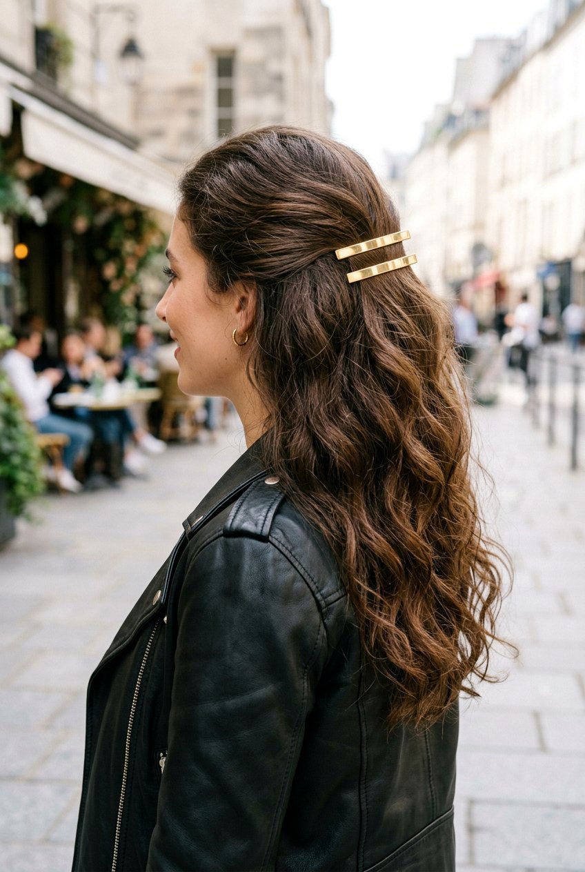 Double Barrette Half Up - 20 barrette half up hairstyle - 20 barrette half up hairstyle