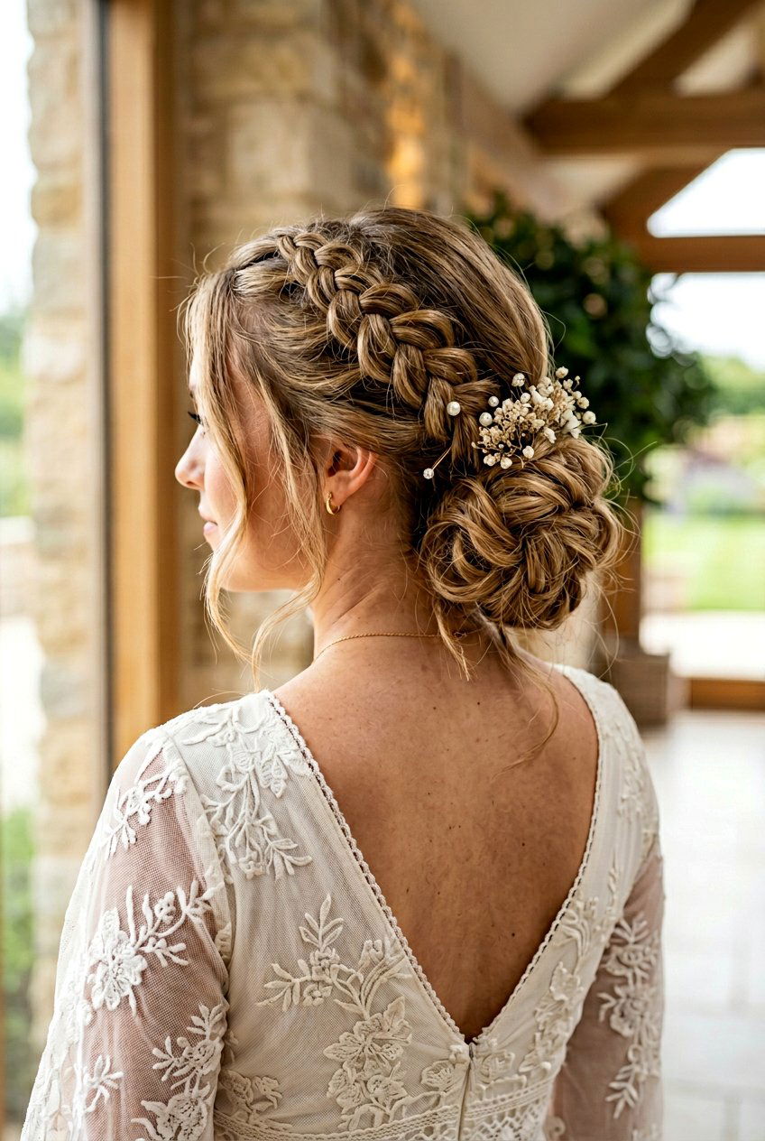 Double Braid Boho Updo - 20 bridal hairstyle for boho braid updo - 20 bridal hairstyle for boho braid updo
