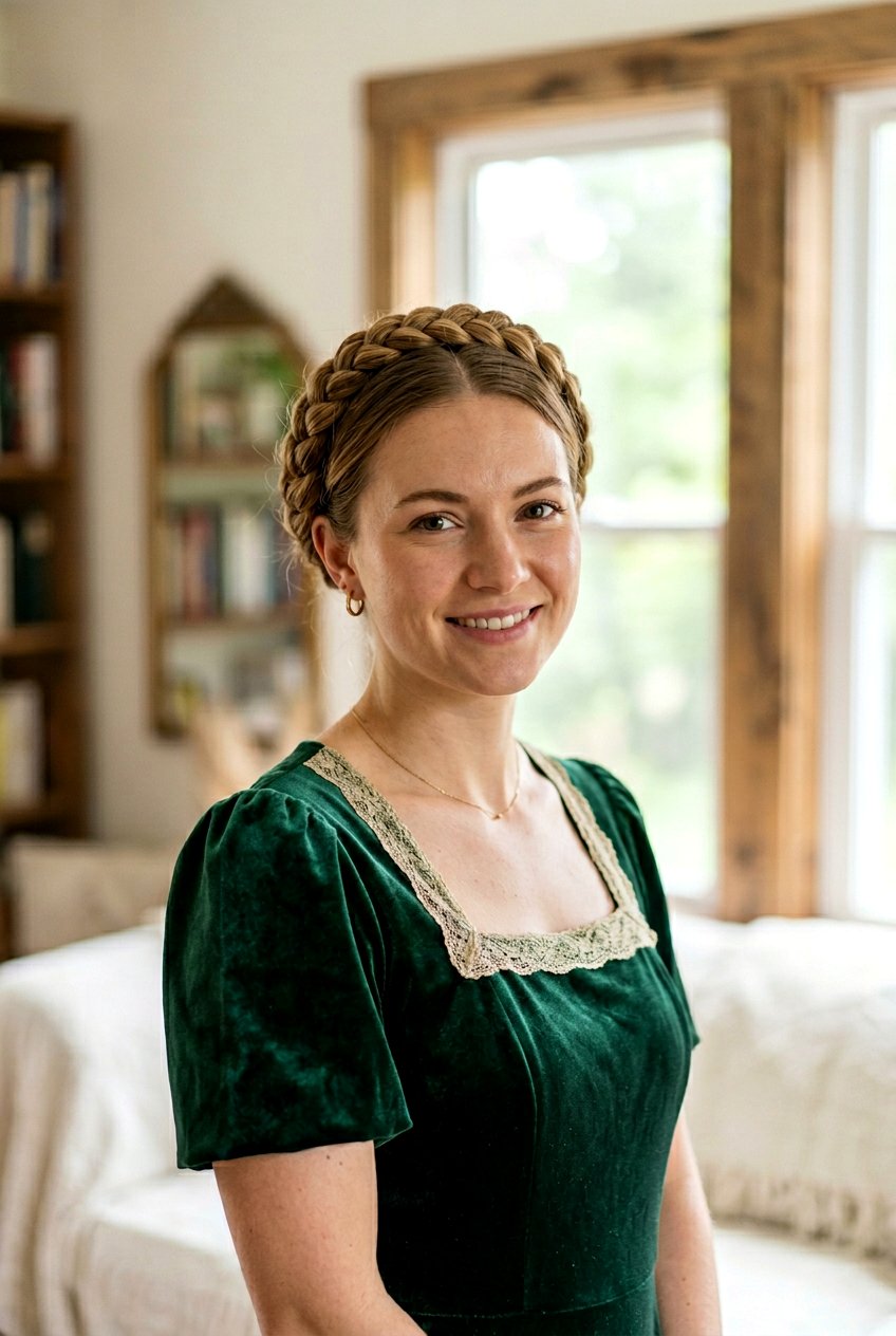 Double Braid Crown - 20 cottagecore braid crown hairstyle - 20 cottagecore braid crown hairstyle