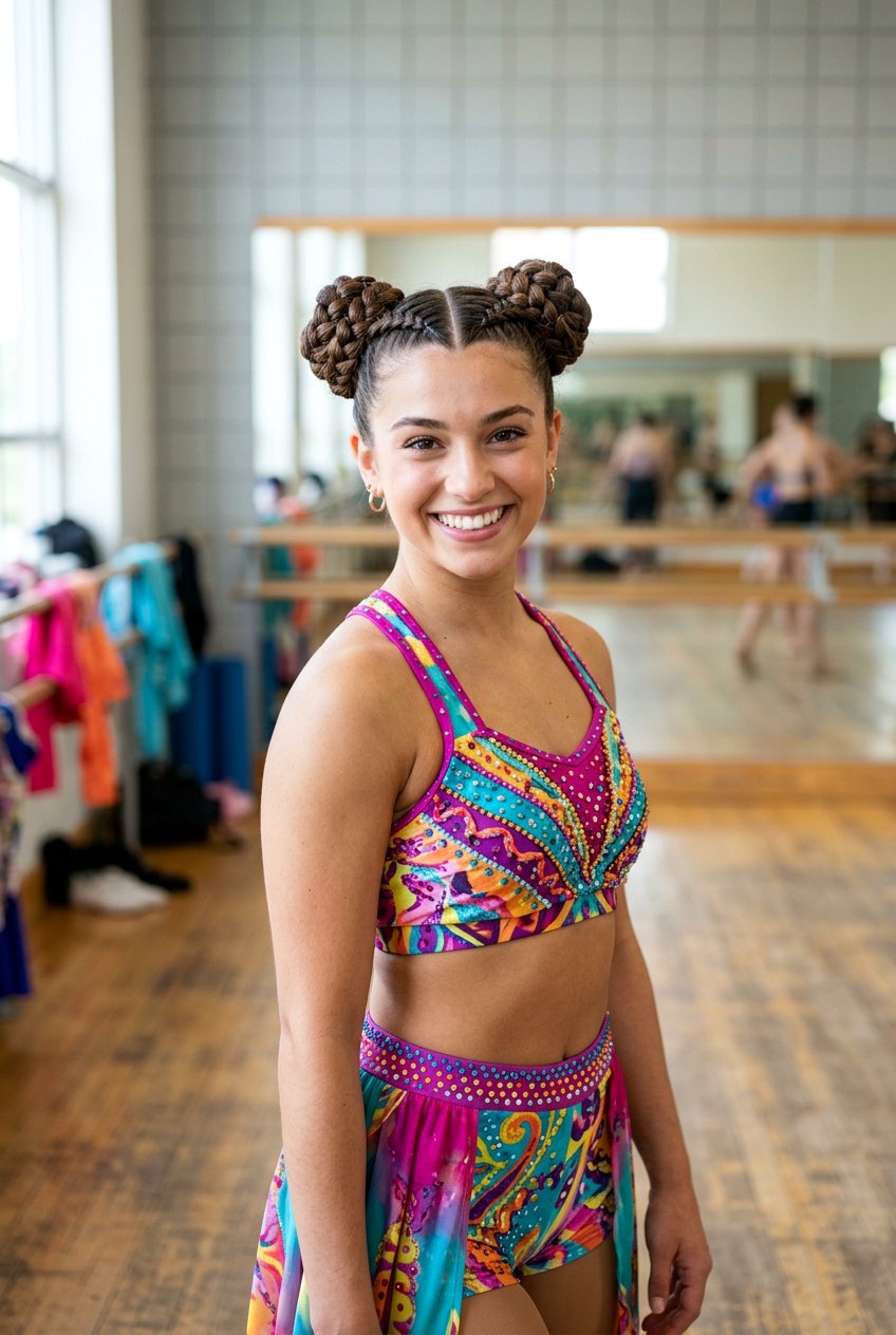 Double Braided Bun - 20 recital hairstyle with braid bun - 20 recital hairstyle with braid bun