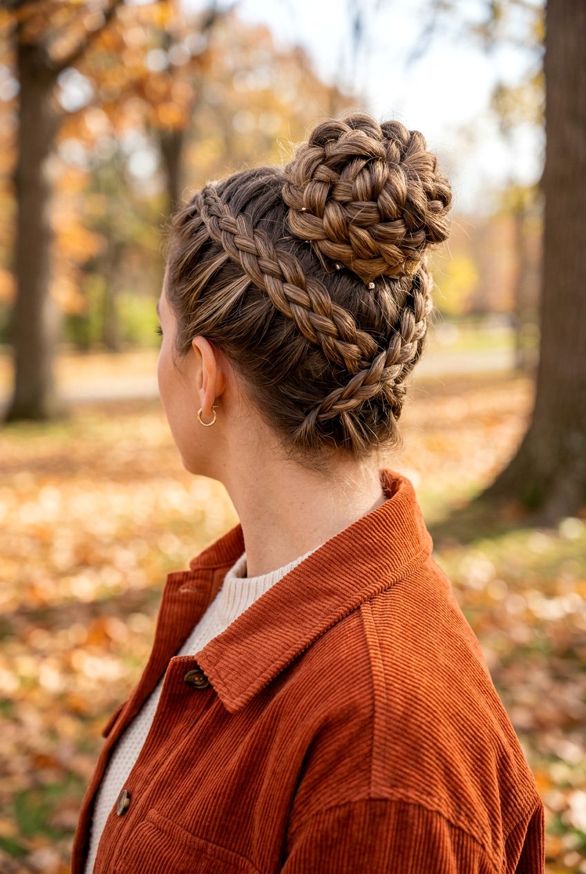 Double Braided Bun - 20 mom quick grocery run bun - 20 mom quick grocery run bun