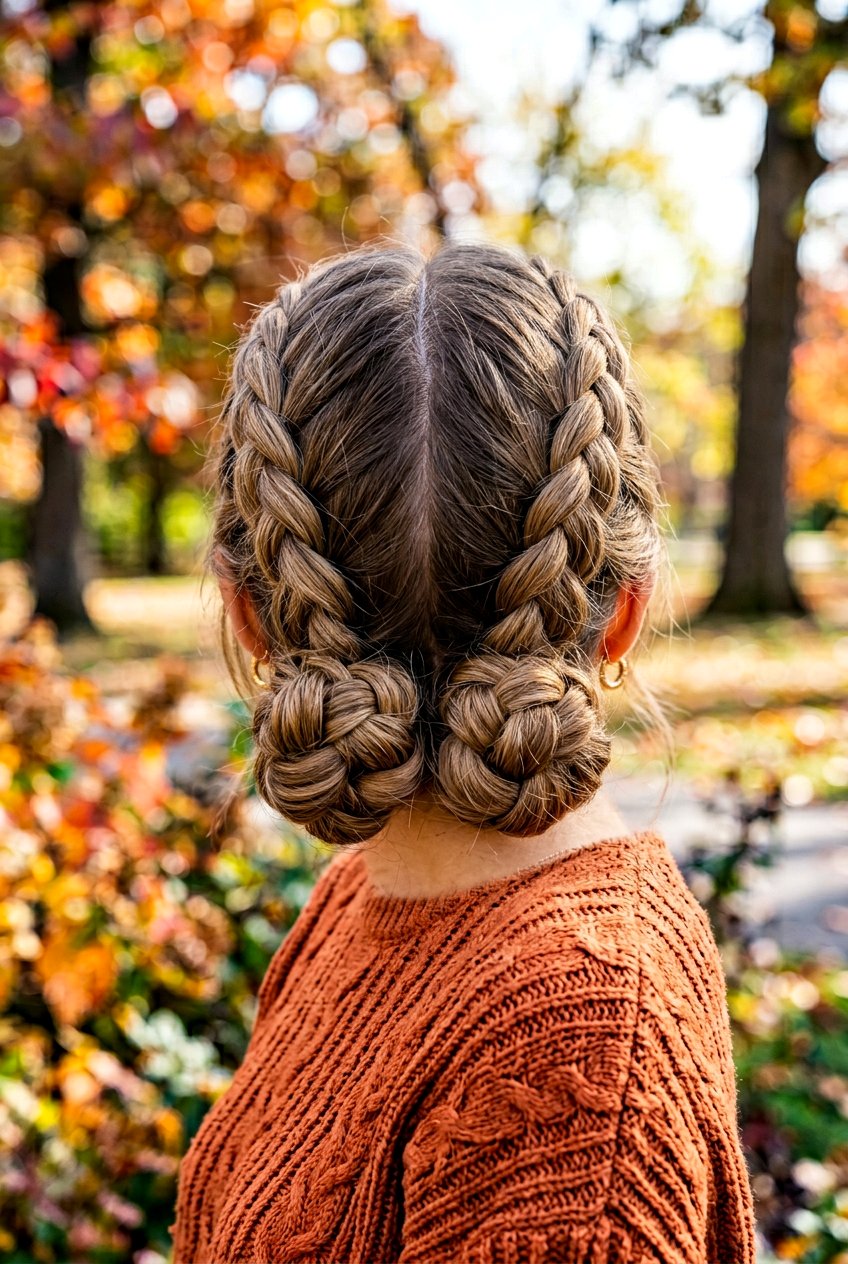 Double Braided Bun With Soft Face Framing Strands - 20 braided bun with face framing strands - 20 braided bun with face framing strands