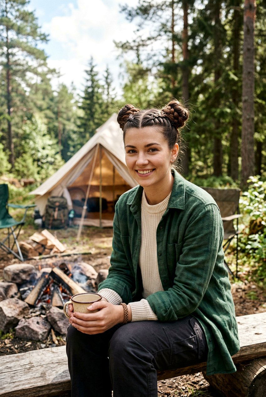 Double Braided Buns For Camping - 20 camping braid bun hairstyle - 20 camping braid bun hairstyle