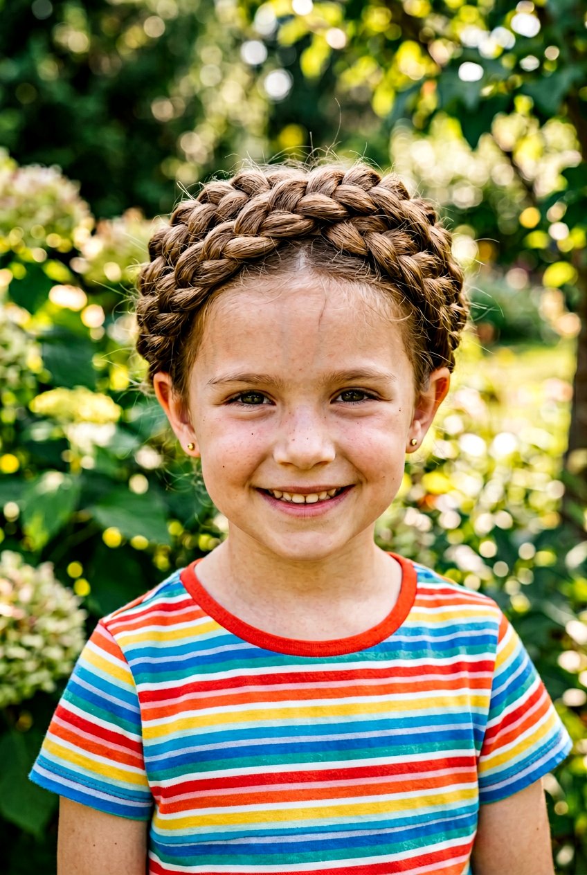 Double Braided Crown - 20 little girls braided crown hairstyle - 20 little girls braided crown hairstyle