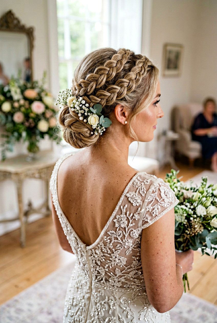 Double Braided Crown Wedding Hair - 20 braided crown for brides - 20 braided crown for brides