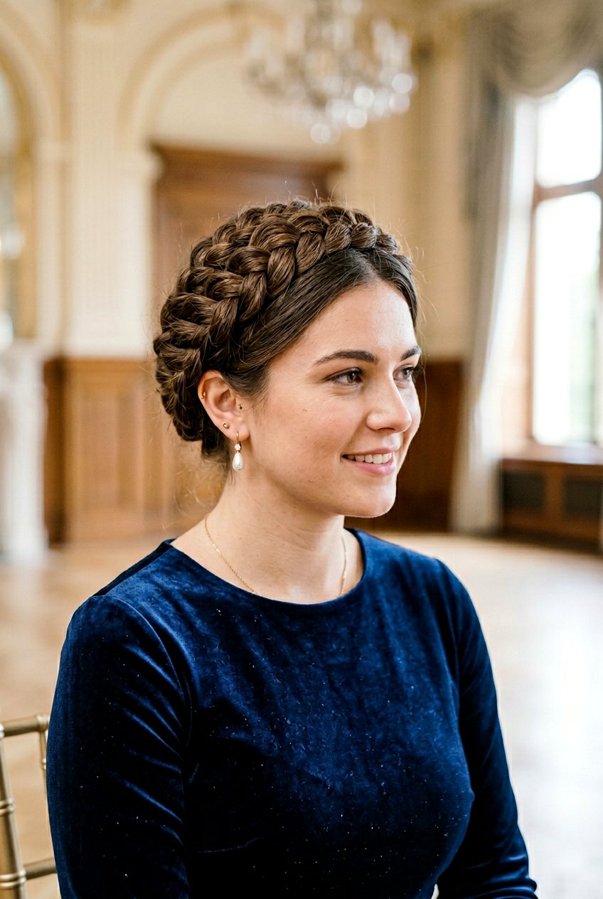 Double Braided Crown - 20 birthday hairstyle with braided crown - 20 birthday hairstyle with braided crown