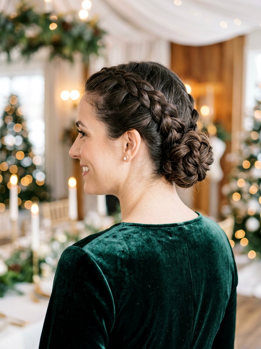 Double Braided Low Bun - 20 date night hairstyle with low bun - 20 date night hairstyle with low bun