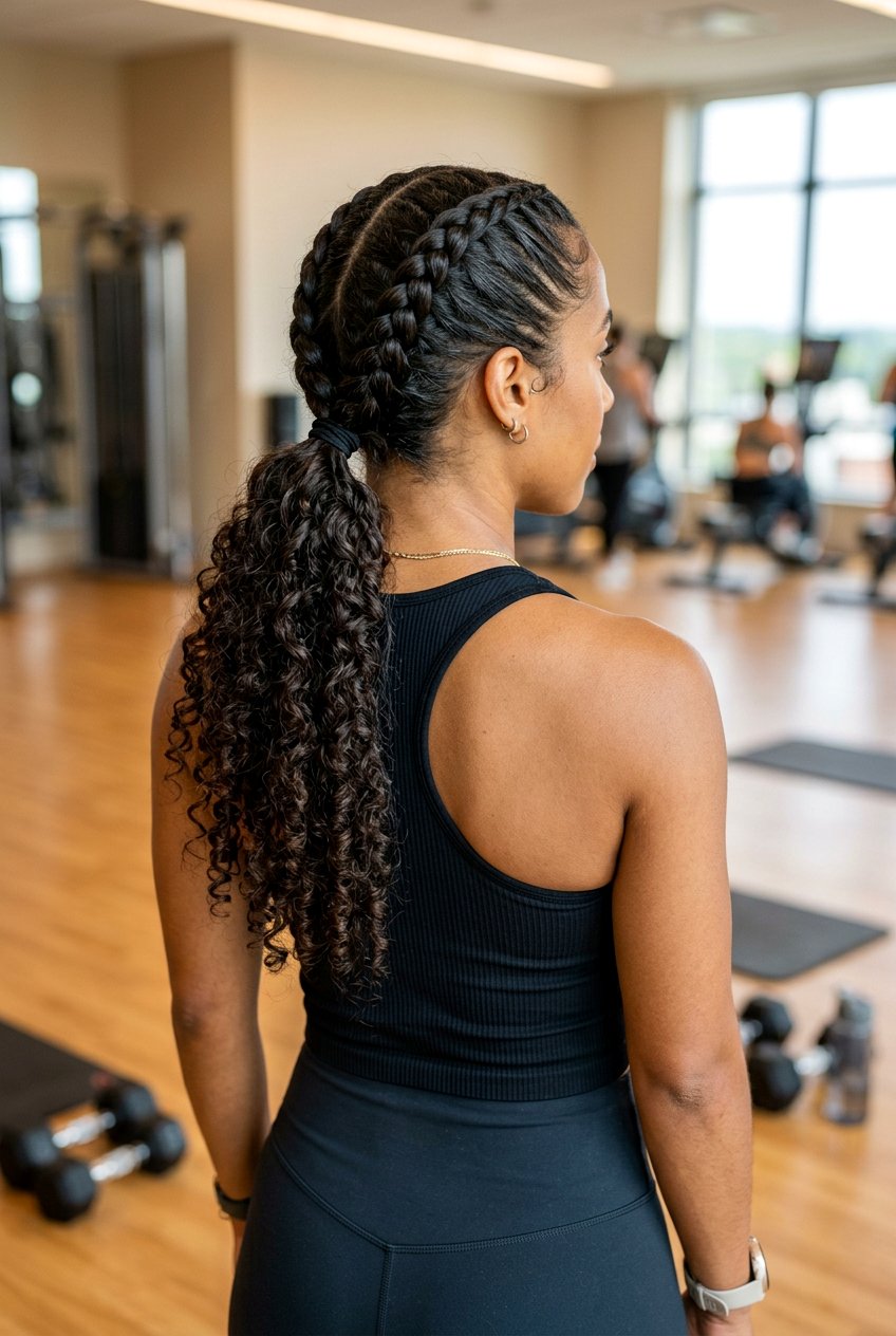 Double Braided Low Pony With Curls - 20 tropical ponytail hairstyle with curls - 20 tropical ponytail hairstyle with curls