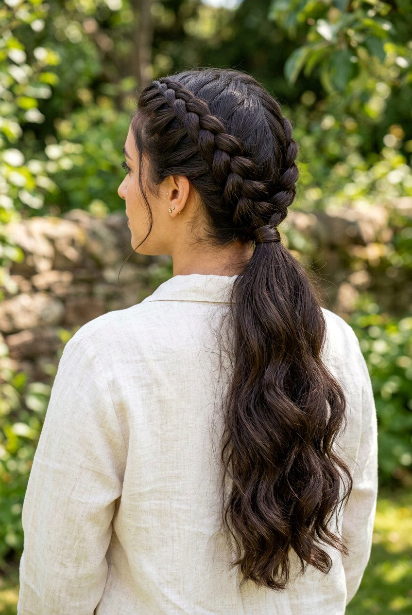 Double Braided Ponytail - 20 business casual ponytail hairstyle - 20 business casual ponytail hairstyle