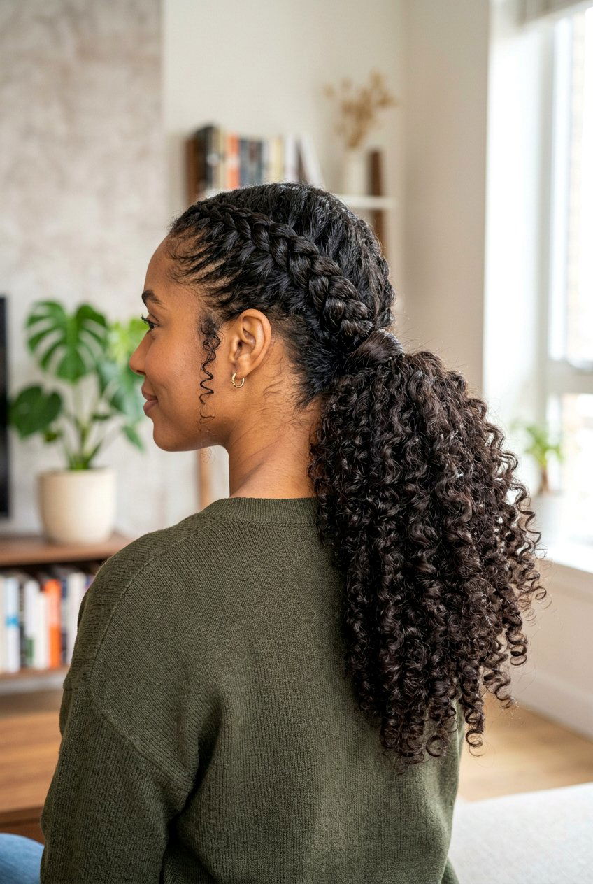 Double Braided Ponytail With Curls - 20 graduation hairstyle with ponytail curls - 20 graduation hairstyle with ponytail curls