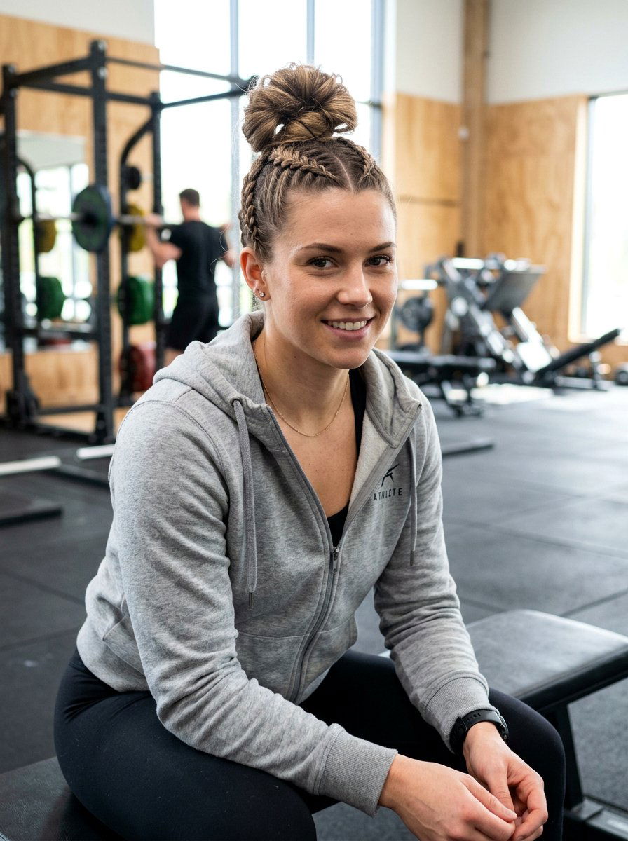 Double Braided Top Knot Gym - 20 gym hairstyle with double braids - 20 gym hairstyle with double braids