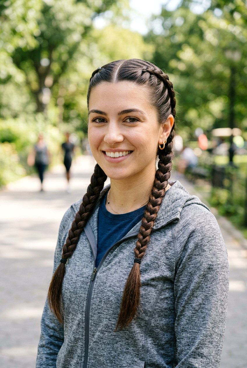 Double Braids For Rainy Weather - 20 monsoon friendly hairstyles - 20 monsoon friendly hairstyles