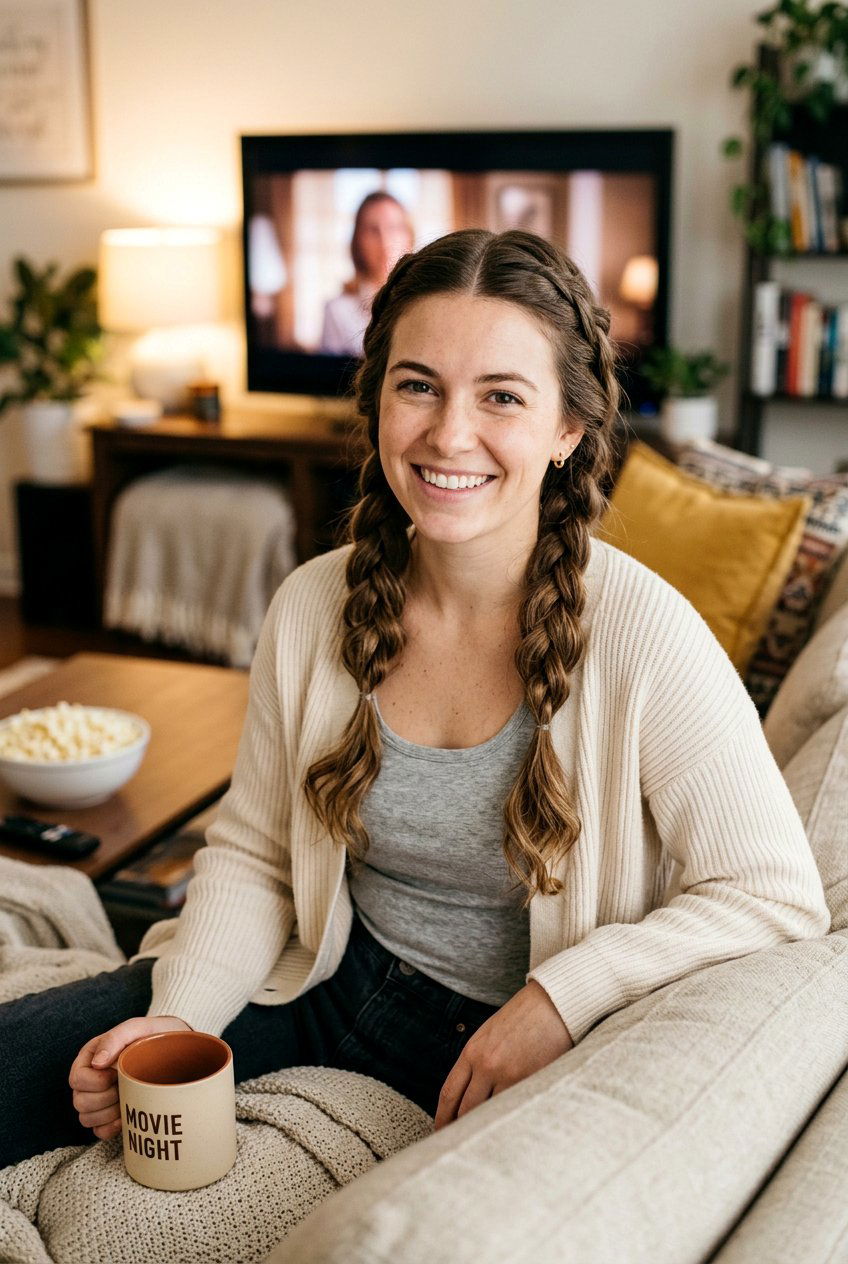 Double Braids Movie Night Hair - 20 movie night hairstyles - 20 movie night hairstyles