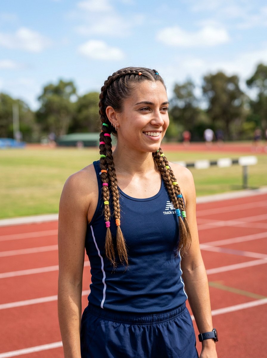 Double Braids Multiple Ties - 20 soccer double braid hairstyle - 20 soccer double braid hairstyle