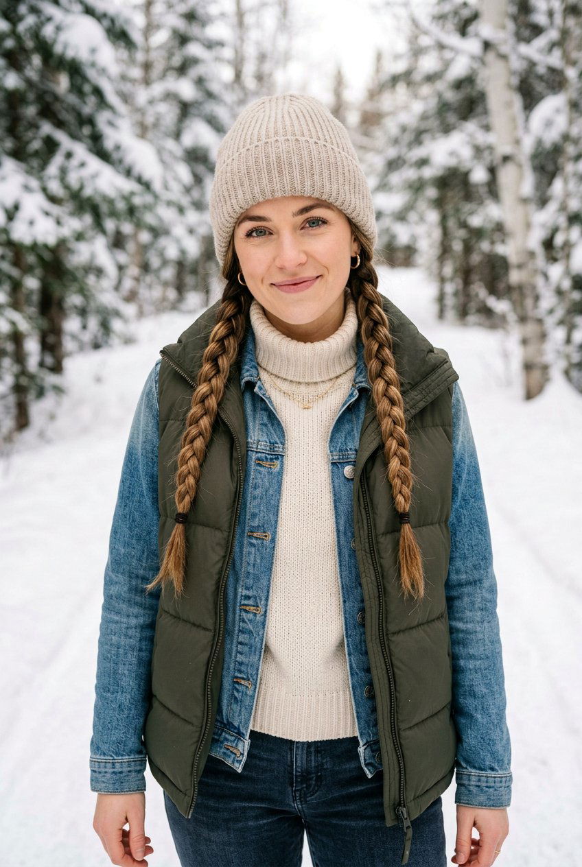 Double Braids With Beanie - 20 beanie hairstyles - 20 beanie hairstyles