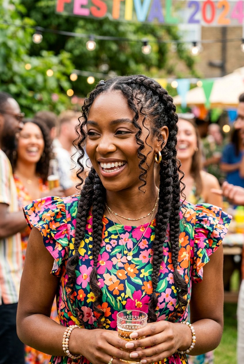 Double Braids With Side Curls - 20 birthday hairstyle with side curls - 20 birthday hairstyle with side curls