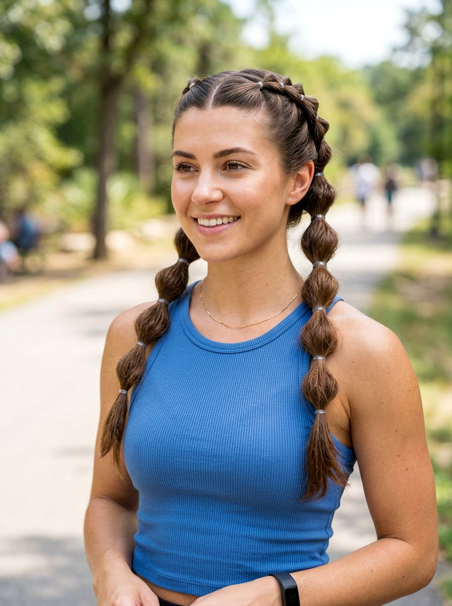 Double Bubble Braid Pigtails - 20 volleyball hairstyle with bubble braid - 20 volleyball hairstyle with bubble braid
