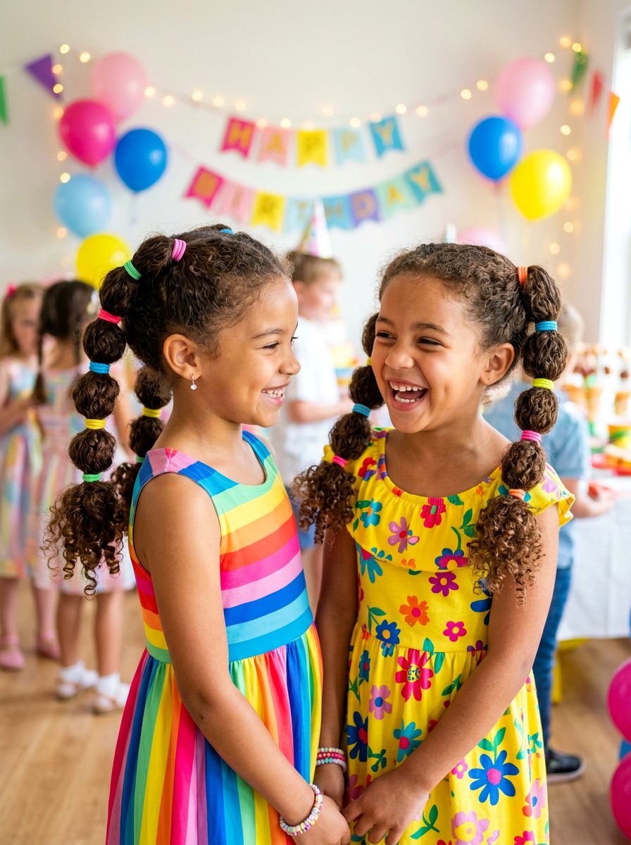 Double Bubble Curly Ponytail Girls - 20 kids curly ponytail hairstyles - 20 kids curly ponytail hairstyles