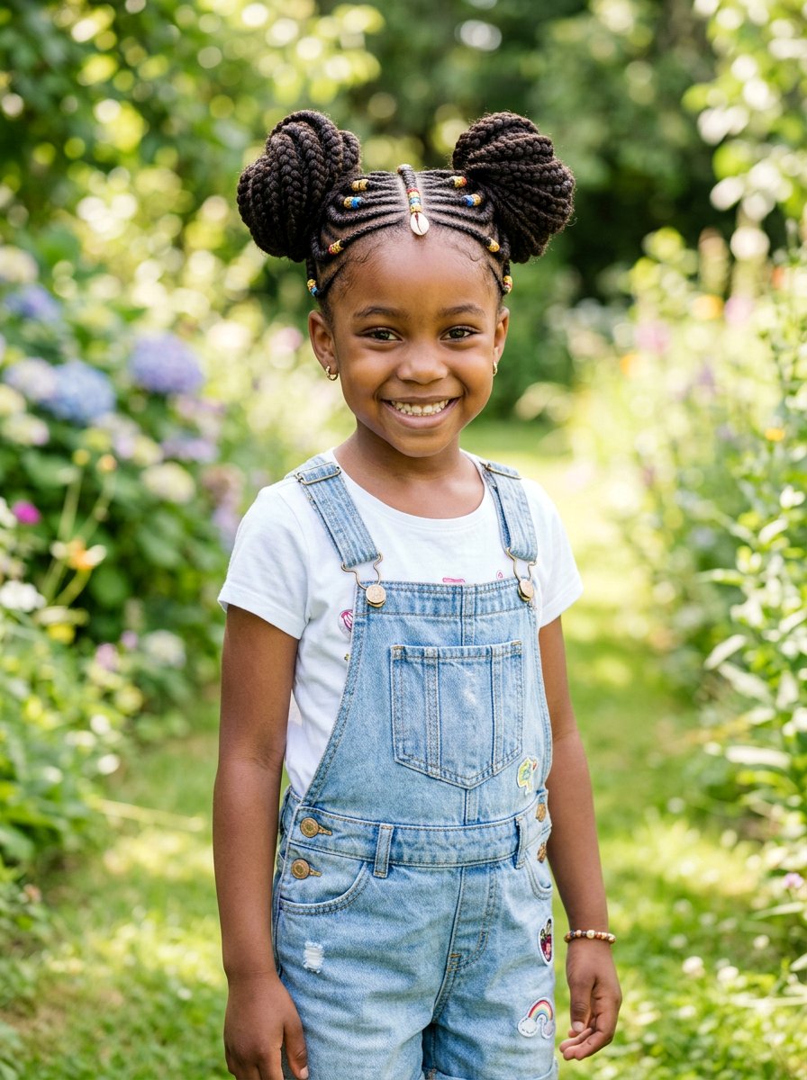 Double Bun Kids Fulani Braids - 20 kids fulani braids styles - 20 kids fulani braids styles