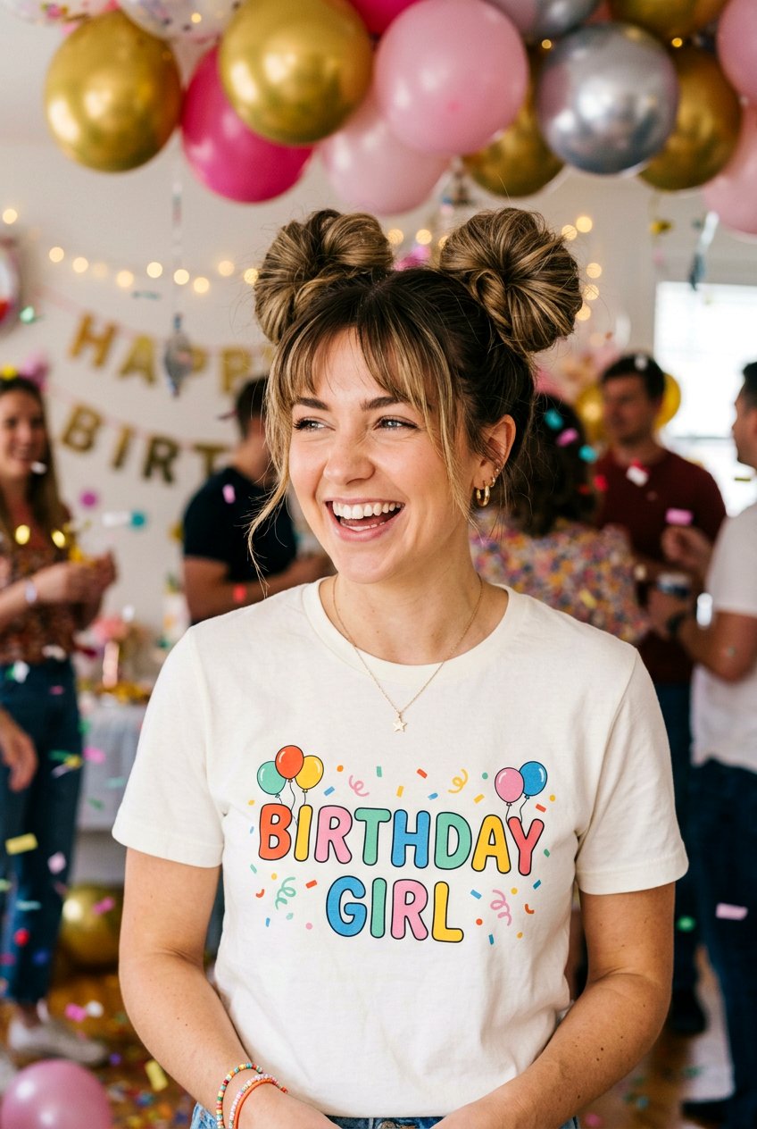 Double Bun Party Hairstyle - 20 birthday hairstyles for women - 20 birthday hairstyles for women