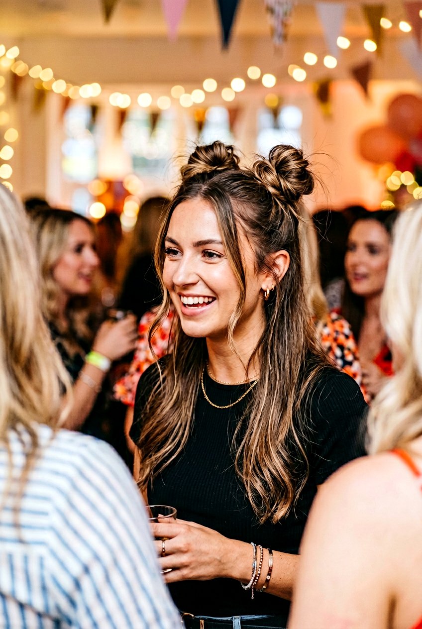 Double Buns For Long Hair Party - 20 party hairstyles for long hair - 20 party hairstyles for long hair