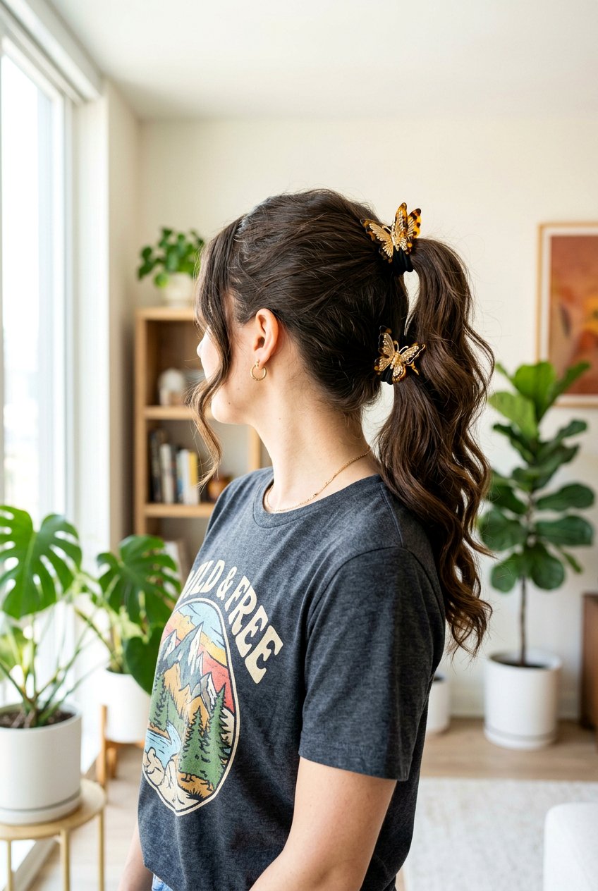 Double Butterfly Clip Ponytail - 20 butterfly clip ponytail hairstyle - 20 butterfly clip ponytail hairstyle