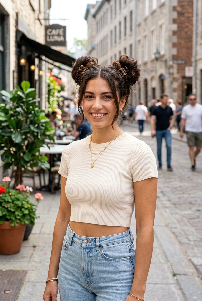 Double Claw Clip Space Bun - 20 beach claw clip hairstyle - 20 beach claw clip hairstyle