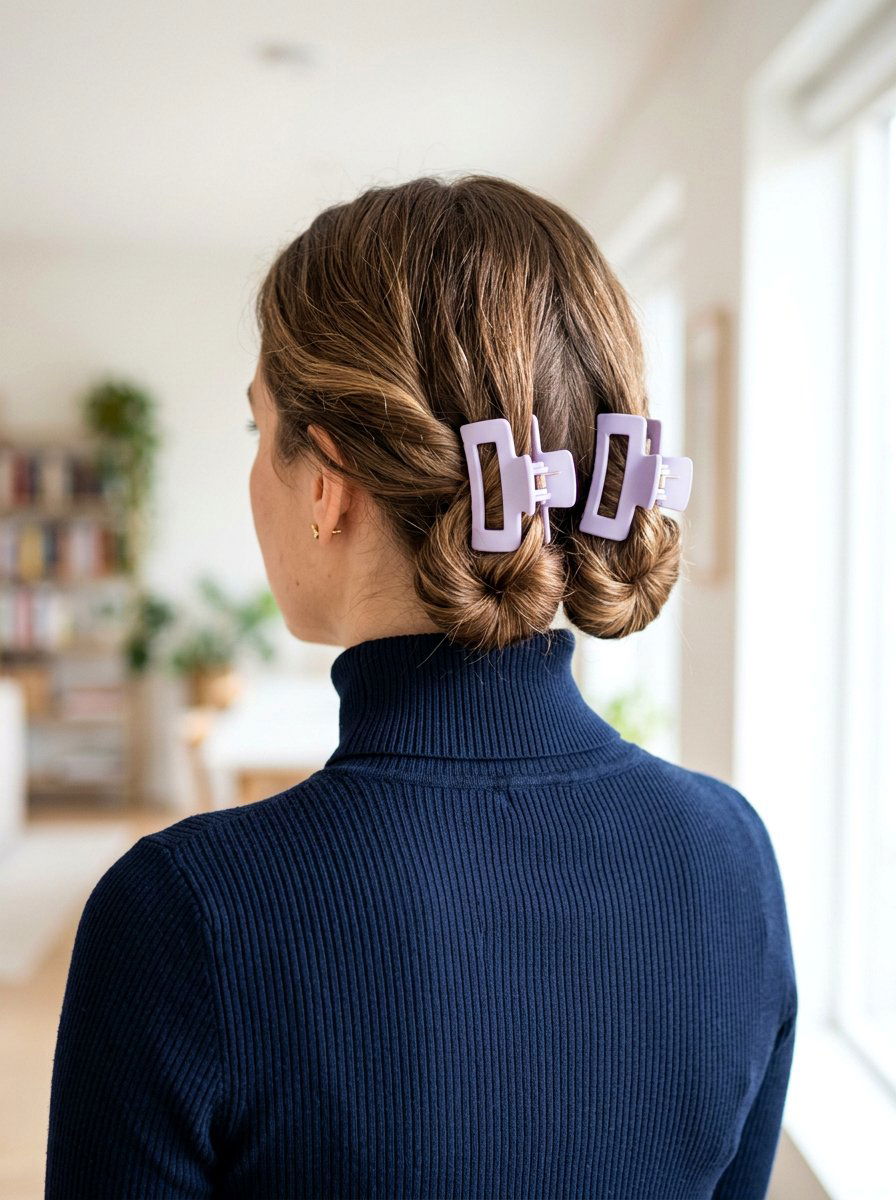 Double Claw Clip Twists - 20 travel friendly claw clip hairstyle - 20 travel friendly claw clip hairstyle