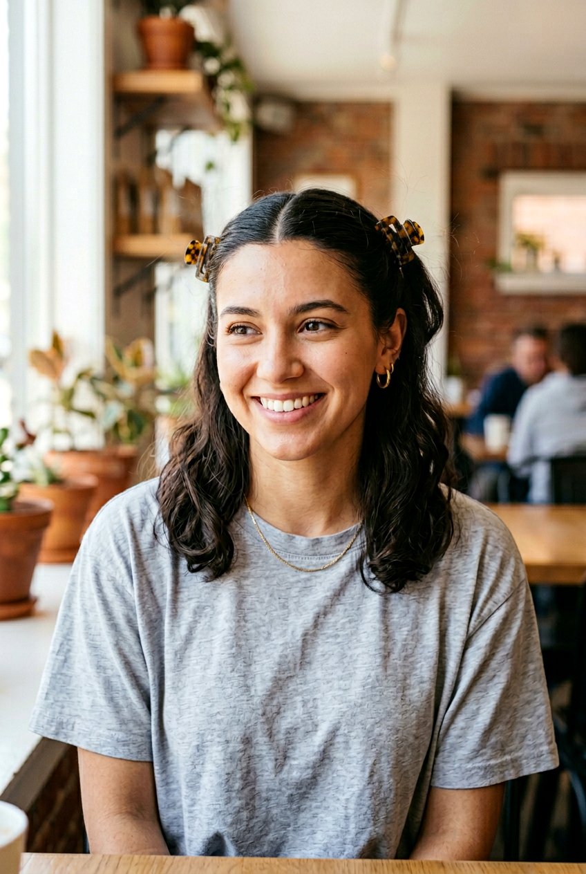 Double Claw Clip - 20 claw clip hairstyle for moms - 20 claw clip hairstyle for moms