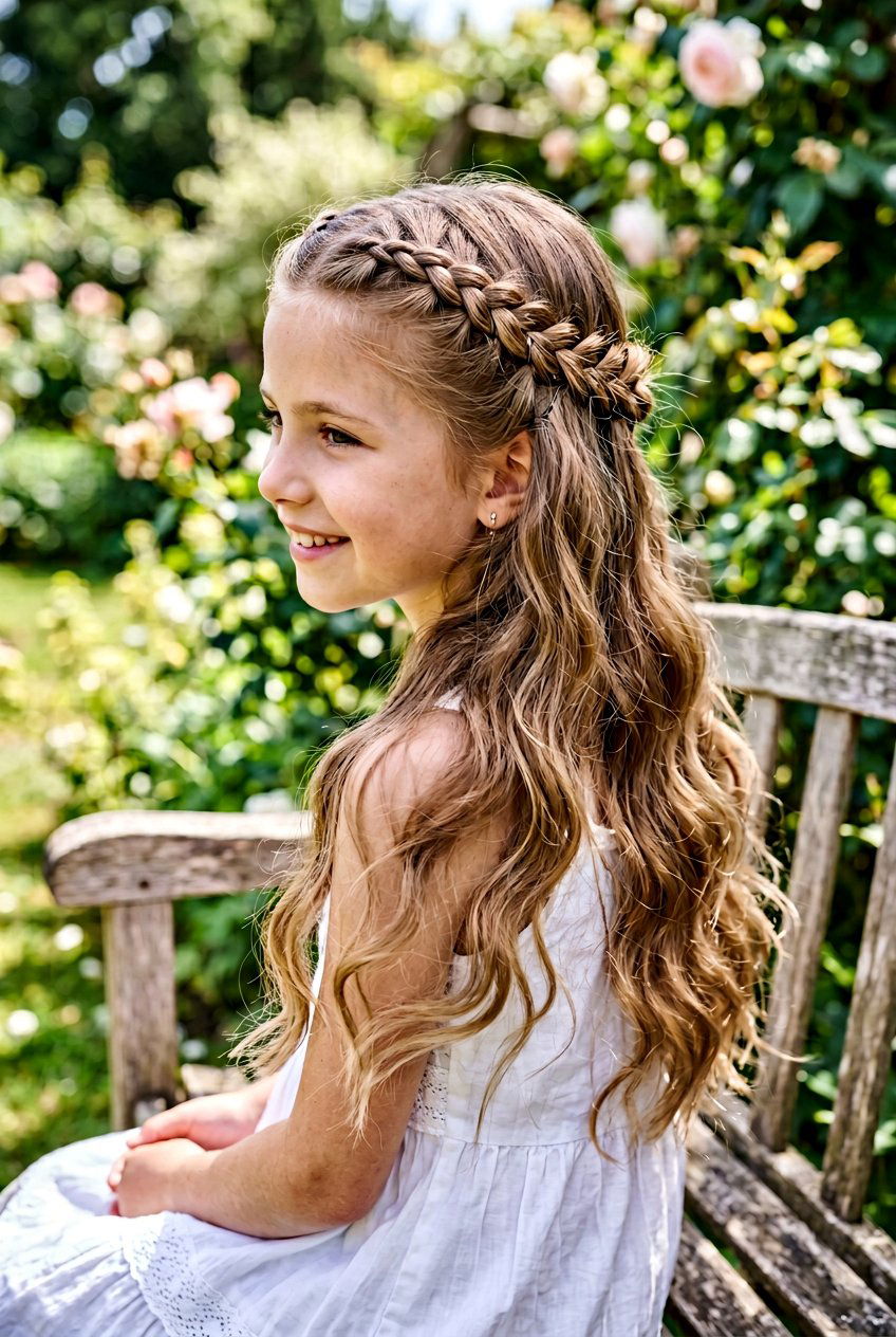 Double Crown Braids with Loose Hair - 20 first day of school hairstyles - 20 first day of school hairstyles